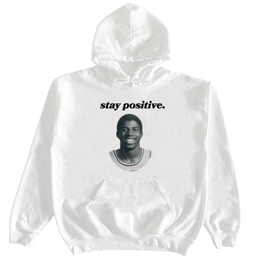 Stay Positive Hoodie White